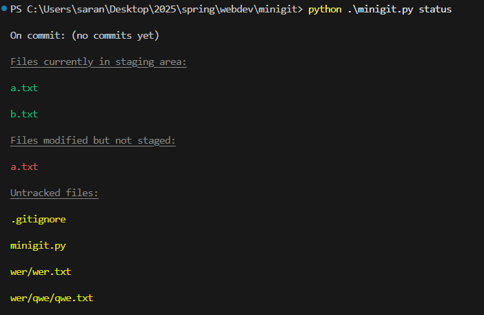 MiniGit Demo Screenshot